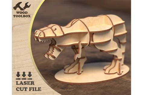 T-rex 3d-puzzle - Laser Templates