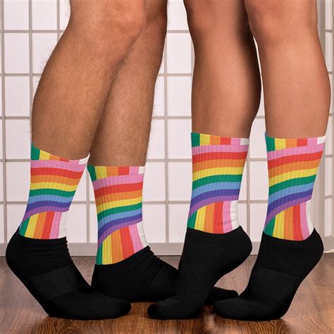 Socks Lgbtq Rainbow Pride Socks Pride Flag Labtq Gay Etsy