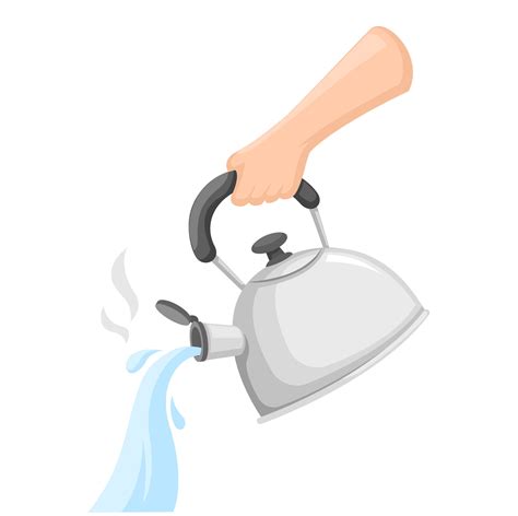 Hand Pouring Hot Water From Kettle Symbol Cartoon Illustration Vector 28650795 Vector Art At