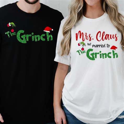 Mrs Claus But Married To The Grinch Matching Christmas Couple Etsy