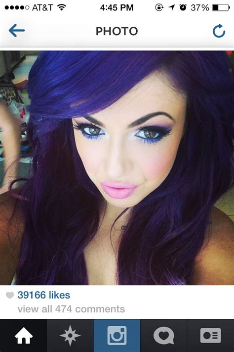 Purple/violet hair Dark Violet Hair, Purple Hair, Beauty Makeup, Hair ...