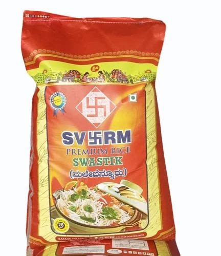 26Kg SVRM Swastik Premium Sona Masoori Rice Packaging Type PP Bag At