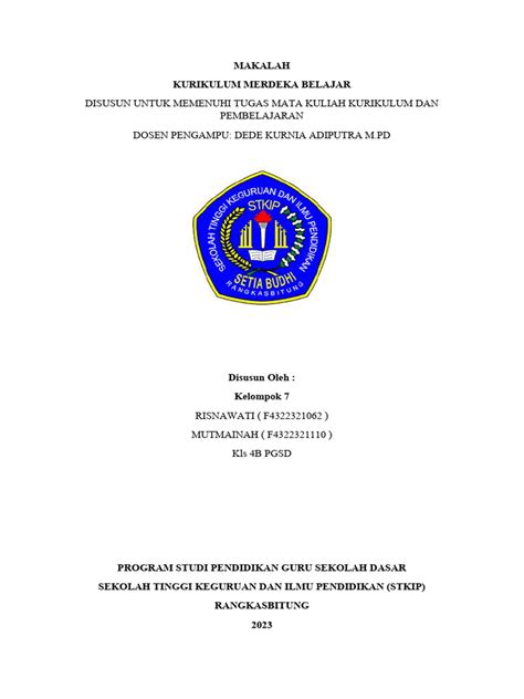 Makalah Kurikulum Merdeka Kel 7 Pdf