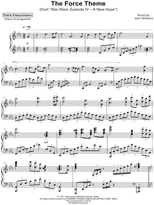 "The Force Theme" from 'Star Wars' Sheet Music (Piano Solo) in C Minor ...