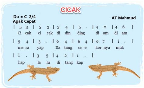 Mengenal Pola Irama Pada Lagu Cicak Di Dinding Tema 1 Kelas 3 Sd