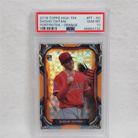 2018 Topps High Tek Shohei Ohtani PORTRAITEK Orange Parallel 25 PSA 10