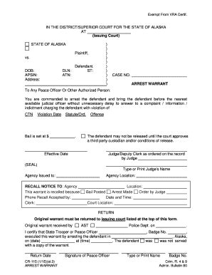 Release Warrant Fill Online Printable Fillable Blank PdfFiller