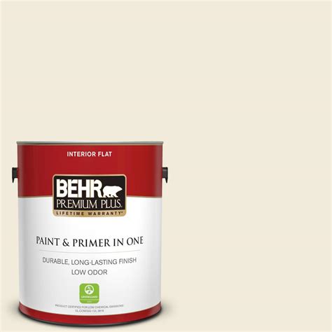 BEHR Premium Plus 1 Gal PPU7 13 Coastal Beige Flat Low Odor Interior