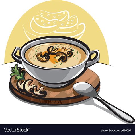 Mushroom Soup Royalty Free Vector Image VectorStock