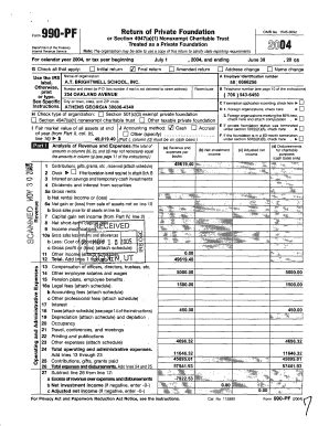 Fillable Online Form Pf Return Of Private Foundation Treated As A