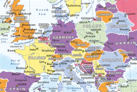 Political World Map Curved Projection Colour Blind Friendly Cosmographics Ltd