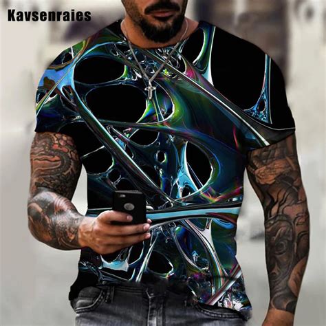 Camiseta Con Estampado Tridimensional 3D Para Hombre Y Mujer Ropa De