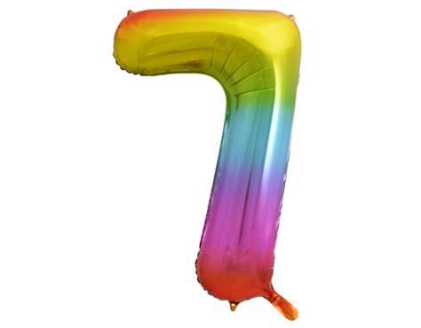 Folie Ballon Cijfer Regenboog Xl Cm Leeg Partywinkel