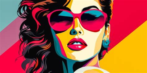 Premium Photo 80s Retro Illustration Of A Woman In Vibrant Colors