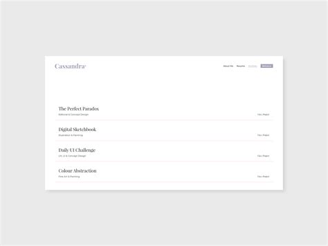 Minimal Portfolio Personal Portfolio Website 2019 By Cassandra Walsh On Dribbble