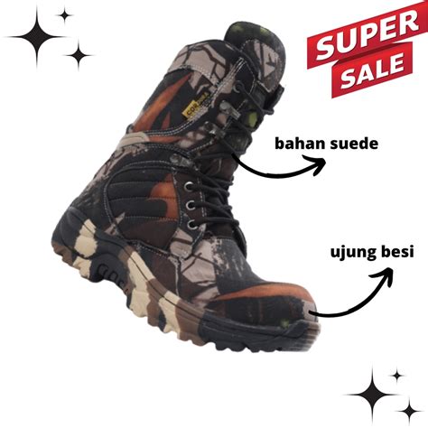 Jual Sepatu Pria Boots DELTA CAMO Loreng Cordura Tinggi 8 Inci Safety