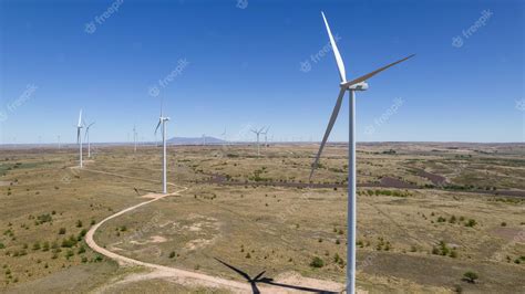 Premium Photo | Aerial view of wind farm