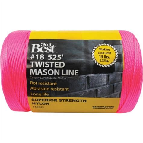 Do It Best 525 Ft Fluorescent Pink Twisted Nylon Mason Line 360643 No