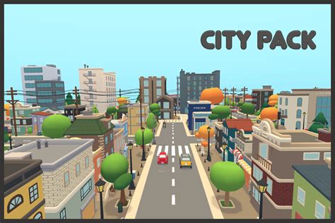 Low Poly 3d City Pack 3d Environments Unity Asset Store