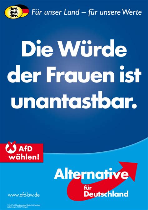 Afd Themenplakat Zur Landtagswahl In Baden W Rttemberg Design