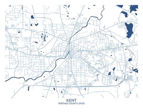 Kent Ohio Map Pittsburgh Map Company - Etsy