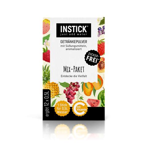 INSTICK Mix Paket zuckerfreies Instant Getränk Größe S 12 Sticks