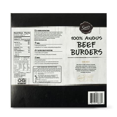 Sams Choice Angus Seasoned Beef Patties 13 Pound Beef 40 Off