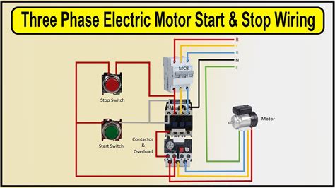 How To Make Three Phase Electric Motor Start And Stop Wiring Diagram 3