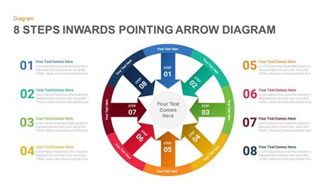 8 Steps Arrows Pointing Inwards Diagram Powerpoint Template And Keynote Slide 8 Steps Arrows