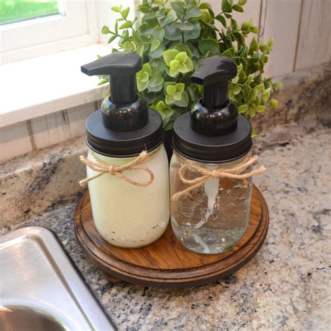 Foaming Soap Dispenser Set With Pedestal Farmhouse Kitchen Etsy