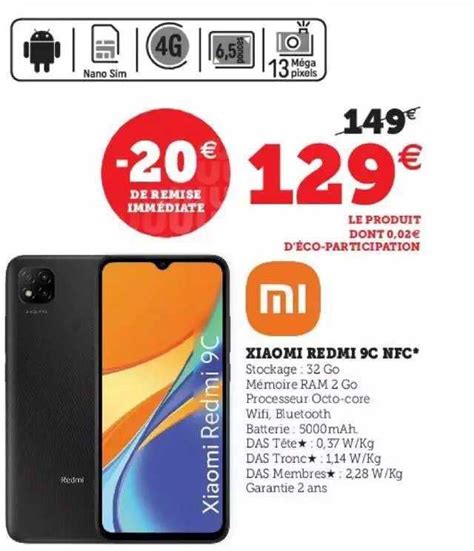 Offre Xiaomi Redmi 9c Nfc Chez Hyper U