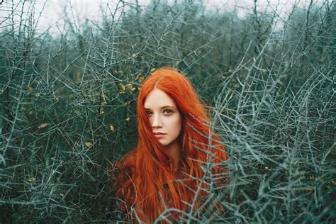 Face Sunlight Forest Women Redhead Model Portrait Long Hair