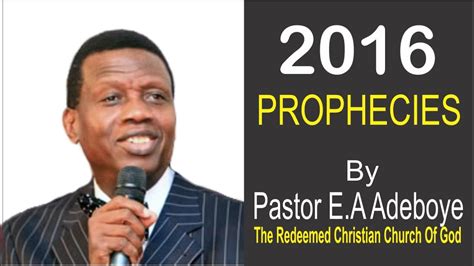 Pastor E A Adeboye Prophecy For The Year Cross Over Service