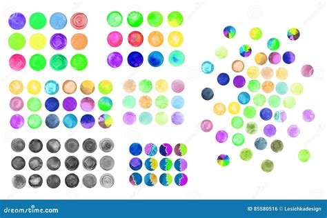 Set Of Rainbow Watercolor Circles Stock Illustration Illustration Of