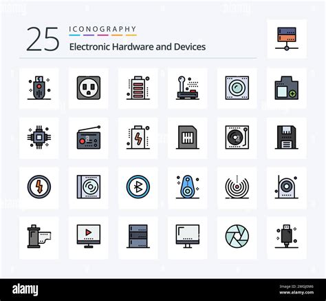 Devices Line Filled Icon Pack Including Devices Equipment Charge