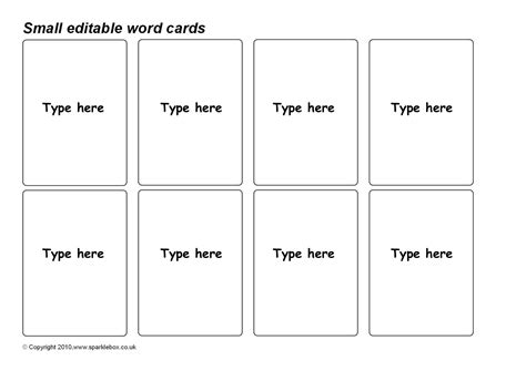 Cue Card Template For Word