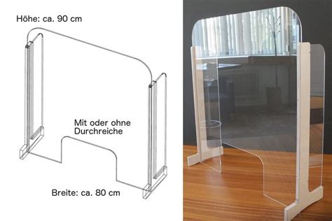 Mobiler Spuckschutz Aus Plexiglas X Cm Empfangstheke