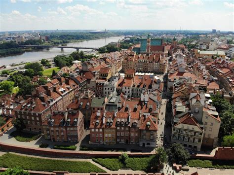 Amazing View From Above The Capital Of Poland Great Warsaw City