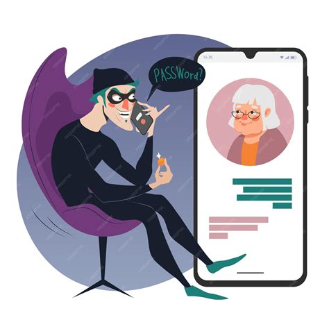 Premium Vector | Phone scam crime concept illustration online social media fraud a scammer calls
