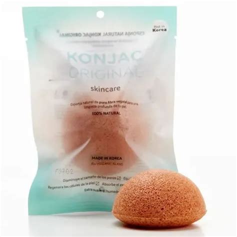 Konjac Esponja Facial Con Fina Arcilla Rosa Francesa Natural Farmacia