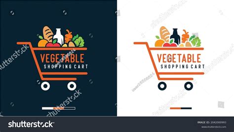 Vegetables Shopping Cart Logo Design Template Stock Vector (Royalty ...