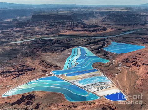 Intrepid Potash Evaporation Ponds Aerial View in Moab Utah Photograph ...