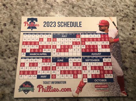 Philadelphia Phillies 2023 Schedule Magnet Sga 4588636298