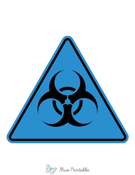 Printable Blue Biohazard Sign