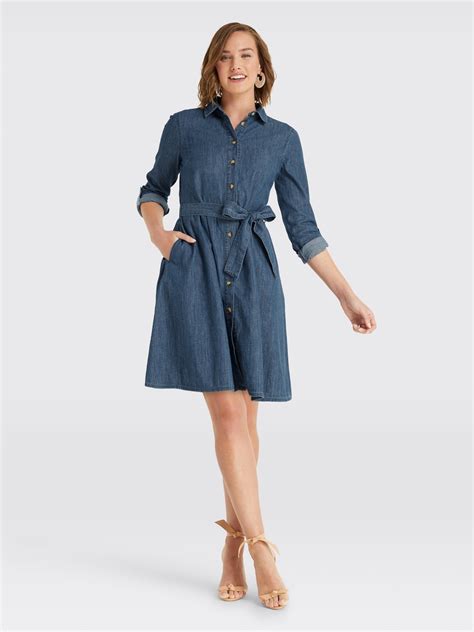 Chambray Shirtdress Shirt Dress Lace Dress With Sleeves Chambray