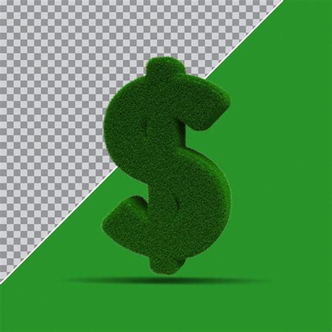 Dollar De Symbole 3d De L Herbe PSD Premium