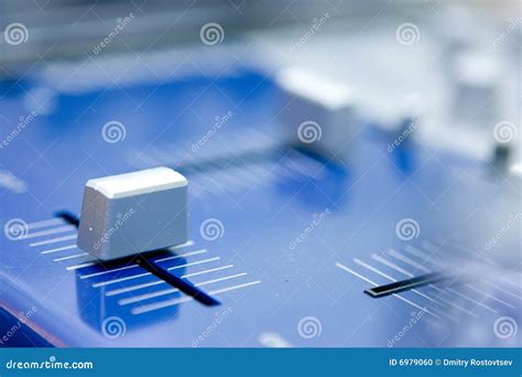 digital equalizer stock photo image  tone blue switch