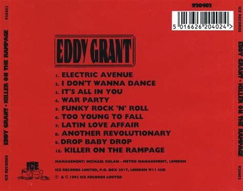 Car Tula Trasera De Eddy Grant Killer On The Rampage Portada