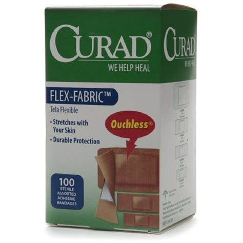 Curad Flex Fabric Bandages Assorted 100 Ea Pack Of 2