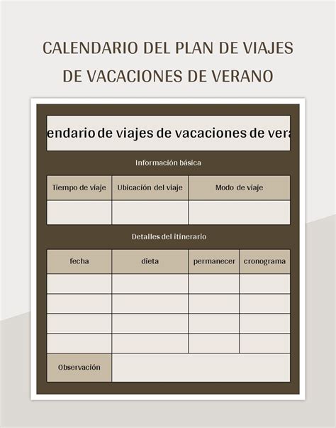 Plantilla Excel Calendario Vacaciones Verano Gratis Hot Sex Picture